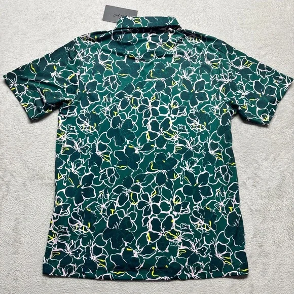 NWT Bad Birdie Polo Azalea Collection Golf Shirt Mens M Geometric Floral MSRP$84 - Picture 3 of 5